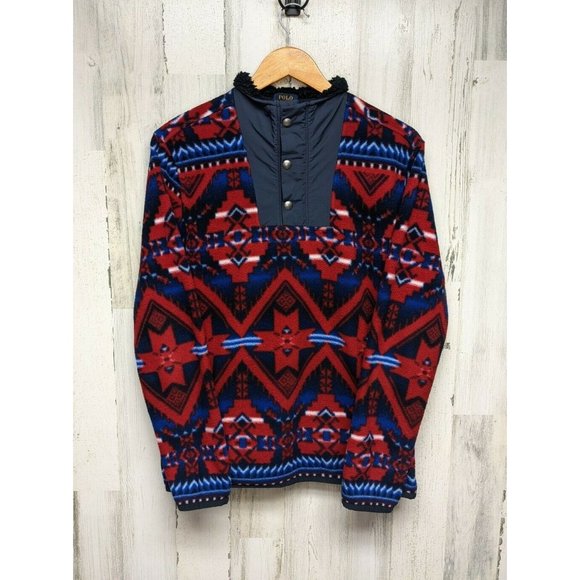 Polo Ralph Lauren Other - Polo Ralph Lauren Southwestern 1/4 Zip Snap T Fleece / Size M (tagged Youth XL)